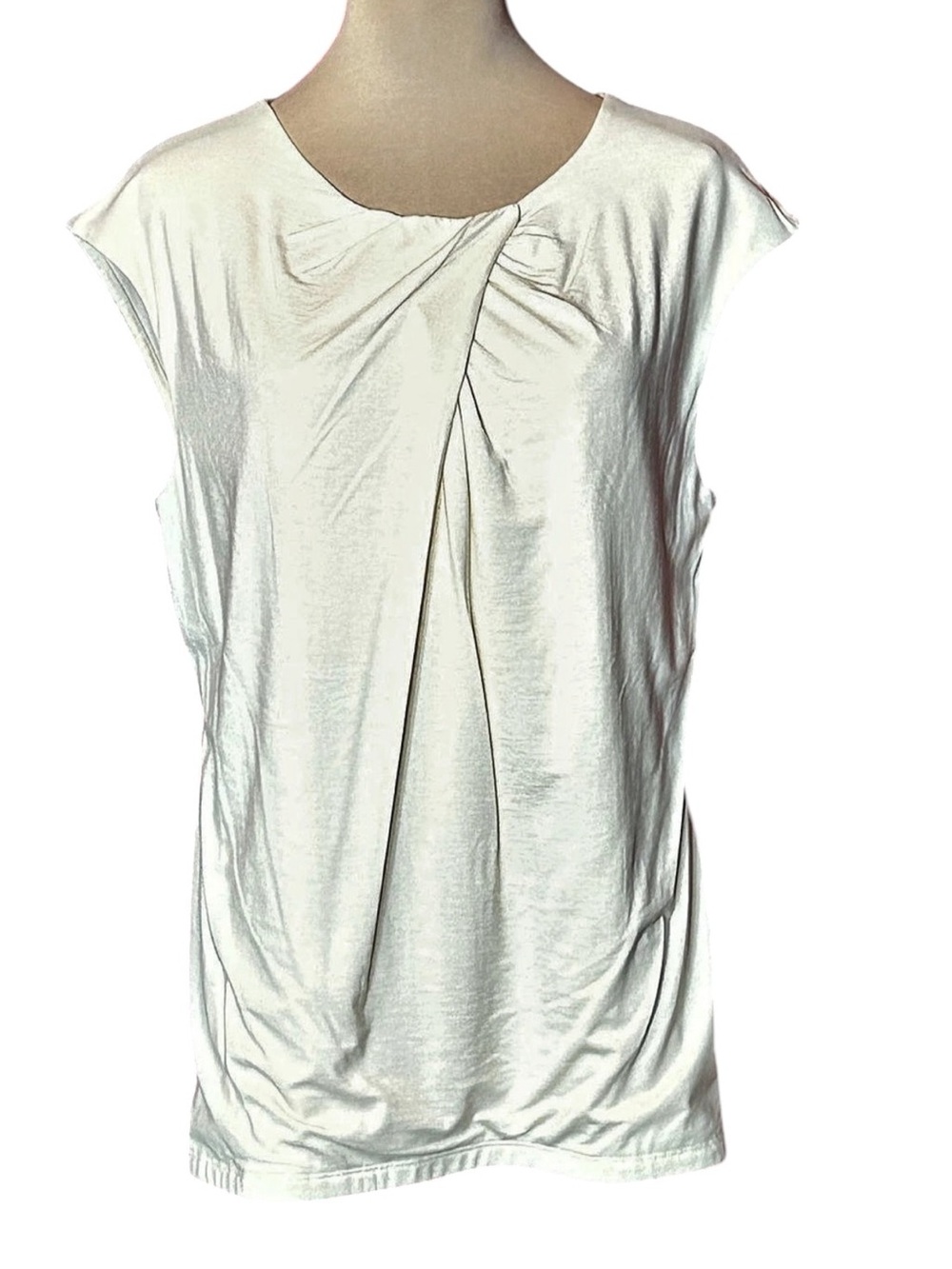 Talbots Platinum Jersey Side Twist Shell Cream Large